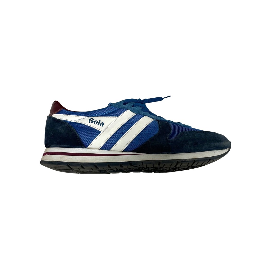 Gola Men Blue Suede Nylon Retro Low Top Lace Up Sneakers Trainers size 11/EU44